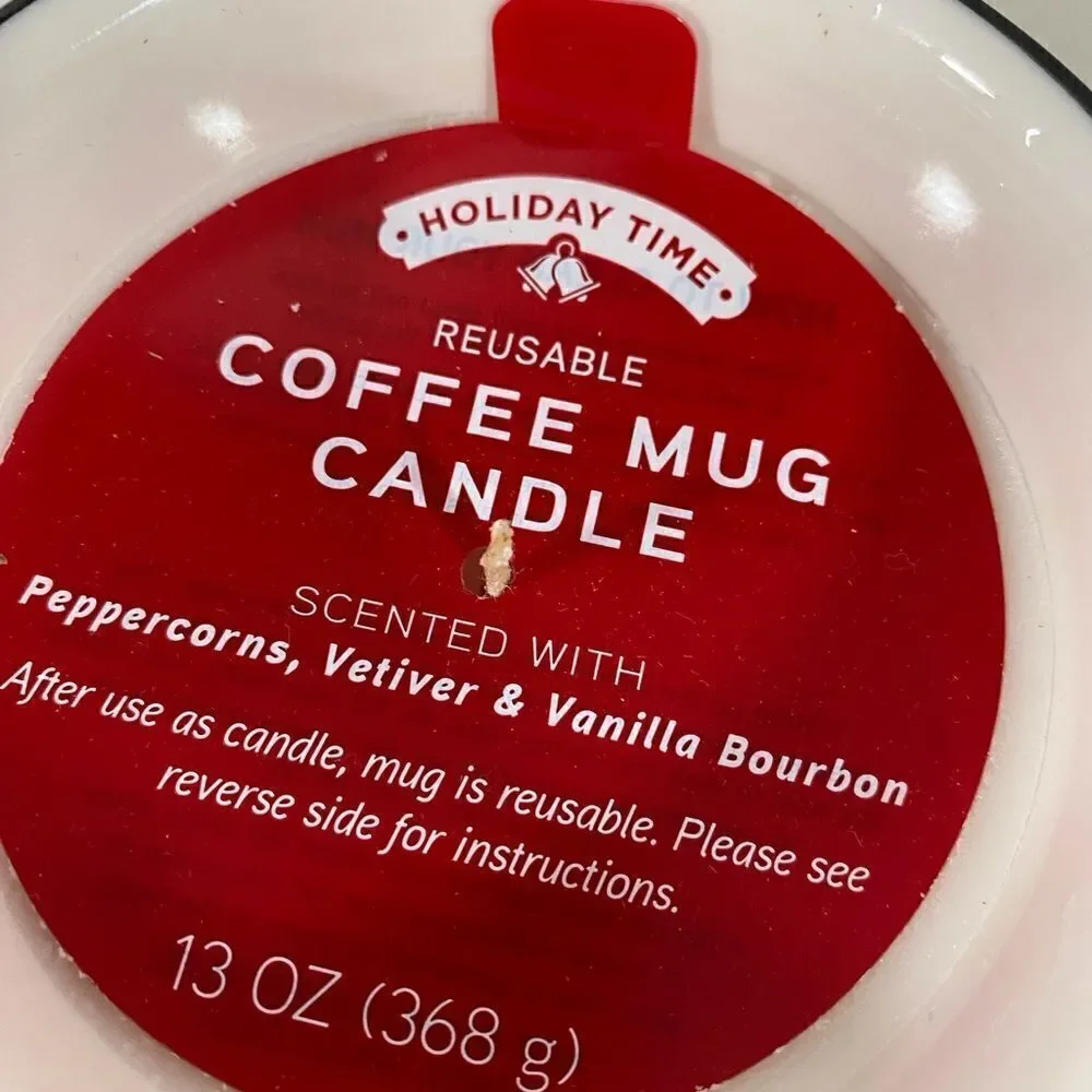 Fragrant Peppercorn, Vetiver and Vanilla  Bourbon Candle in a Large Coffee Cup